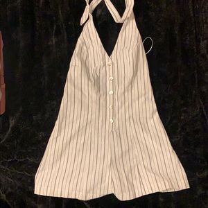 Button up striped romper